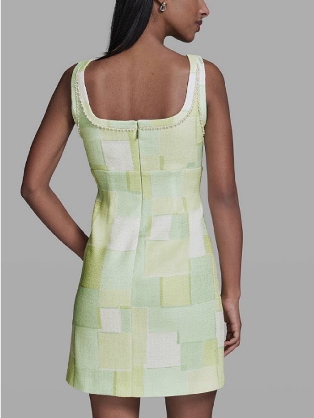 Karl Lagerfeld Tea Green and White Tweed Dress & Jacket Set 16 - Picture 14 of 14